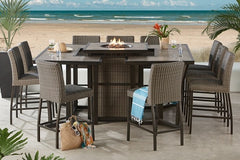 HAVANA FIRE TOWER 9 PIECE SET - Fire Bar Table and 8 Stools
