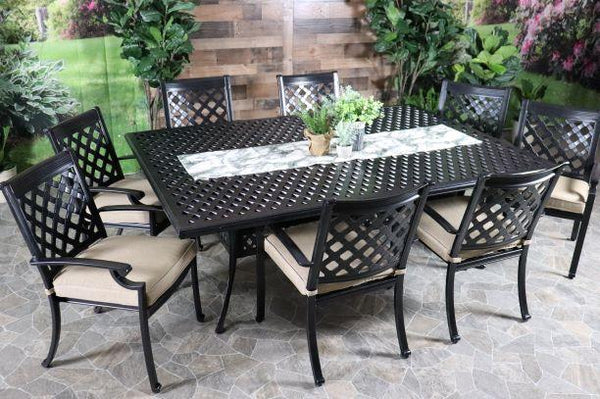dwl chateau weave aluminum dining outdoor 8 dining chair