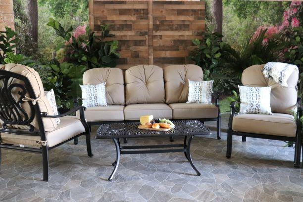 dwl lillian aluminum lynnwood seating outdoor sofa coffee table club chairs