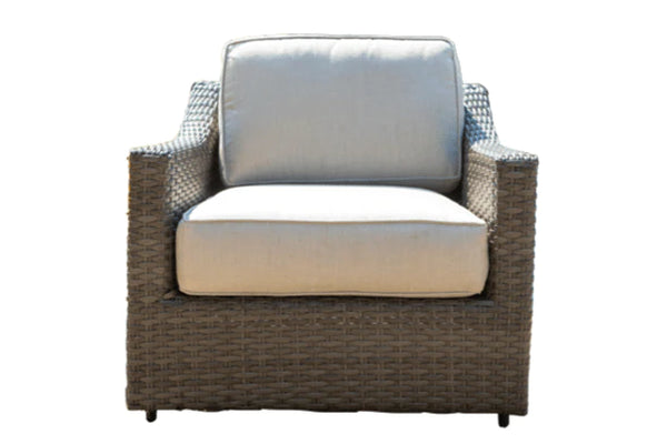 erwin and sons southampton all weather wicker aluminum frame outdoor patio seating club chair sunbrella cushions front