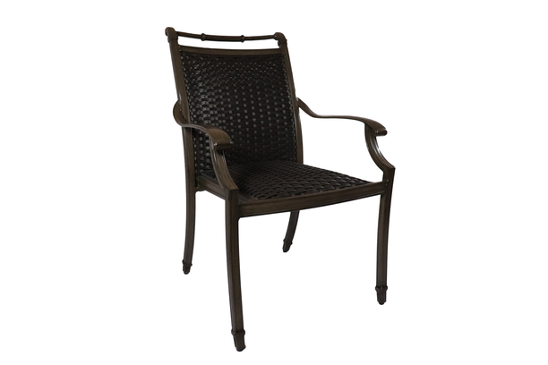 glenhaven home and garden aruba aluminum all weather wicker outdoor patio dining chair front