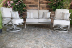 CABRILLO 3 PIECE SEATING SET - Love Seat and 2 Swivel Rockers