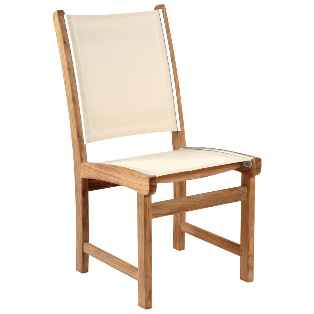 st tropez dining side chair teak sling kingsley bate sand