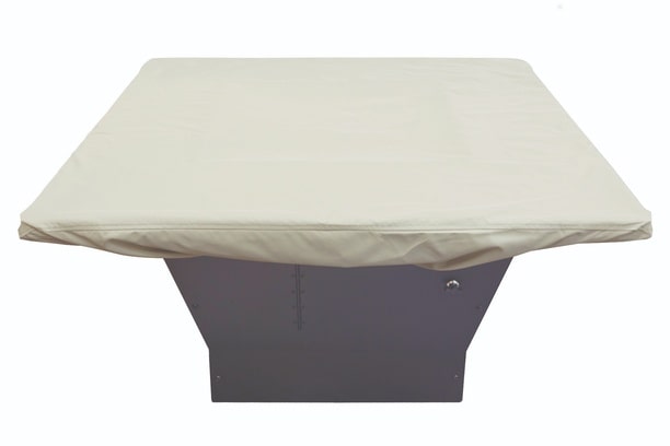 treasure garden furniture cover cp 932 weather resistant polyester 42 48 square fire pit table ottoman champagne