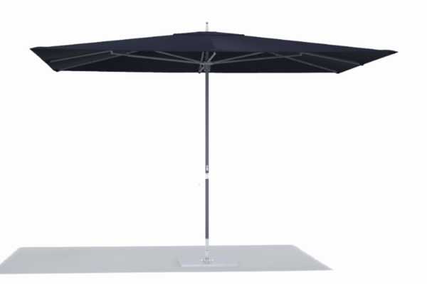 8 x 12 patio umbrella FIM Flexy Aluminum 8' 12' Rectangular Offset hosting lively BBQ parties in the garden 12' x 12'x 8' High