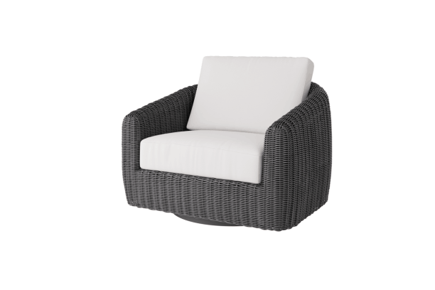 Ebel Boulevard all weather wicker outdoor patio seating swivel rocker in coal