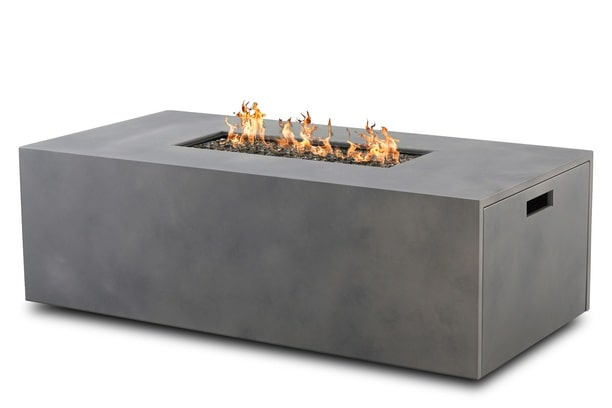 Ebel Outdoor Patio Furniture Seating Bellino Fire Pit Rectangular Concrete Open