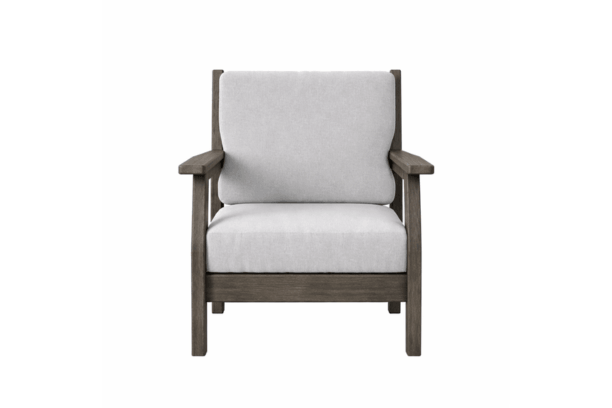 Artifex Stanton Club Chair Outdoor Polymer Seating Coastal Gray Frame with Sunbrella Cast Silver Cushions