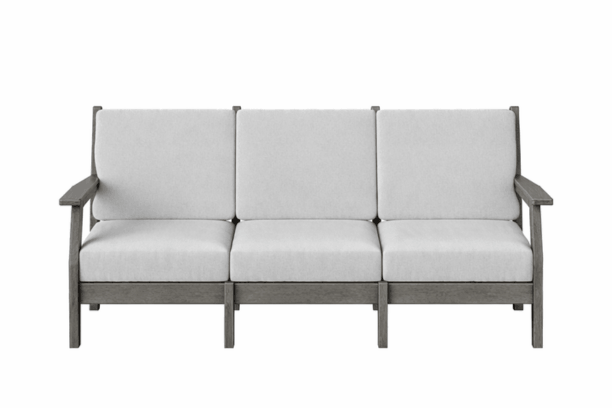 Artifex Stanton Sofa Polymer Outdoor Patio Seating Coastal Gray Frame with Sunbrella Cushions Included in Cast Silver