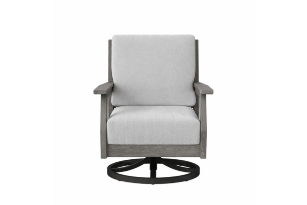 Artifex Stanton Swivel Rocker Coastal Gray Polymer Frame with Sunbrella Cast Silver Cushion Included 