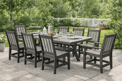 Leesport Dining Arm Chair - Dark Gray/Driftwood