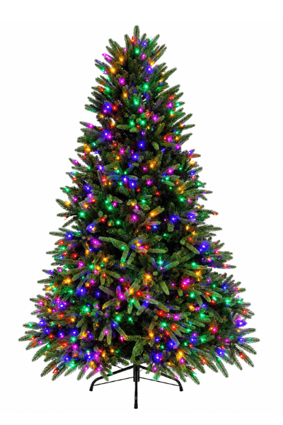 Artificial Christmas Tree 7 foot life like led dual m4 lights in clear or multi T316
