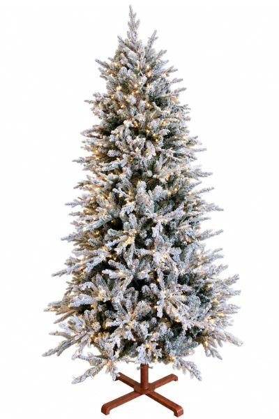 Artificial Christmas tree 7.5 ft 3mm multi function dual lights white and colored remote controlled north creek flocked fir T163 white led