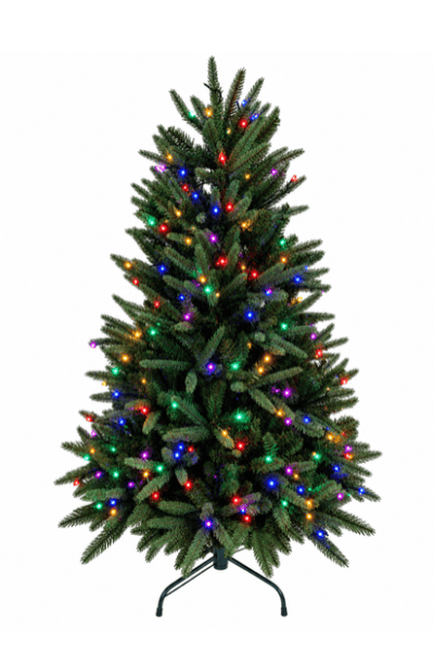 Artificial Christmas tree life like 4.5 foot led 3mm dual lit with clear and multi lights T329