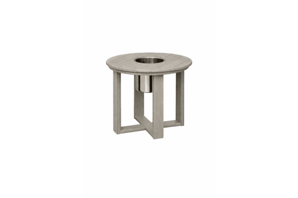 Casual Comfort Simplicity Drink End Table with Ice Bucket Weathered Birch Polymer