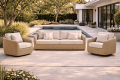 BOULEVARD 3 PIECE SEATING SET - XL Sofa and 2 Swivel Chairs- Barley