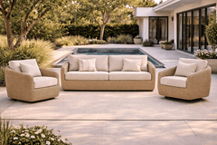 BOULEVARD 3 PIECE SEATING SET - XL Sofa, Club Chair and Swivel Chair- Coal