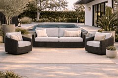 BOULEVARD 3 PIECE SEATING SET - XL Sofa and 2 Club Chairs- Coal