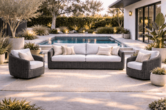 BOULEVARD 3 PIECE SEATING SET - XL Sofa and 2 Swivel Chairs- Barley