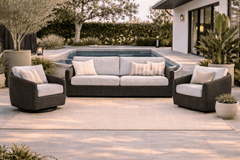 BOULEVARD 3 PIECE SEATING SET - XL Sofa, Club Chair and Swivel Chair- Coal