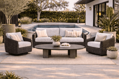 BOULEVARD 3 PIECE SEATING SET - XL Sofa, Club Chair and Swivel Chair- Coal