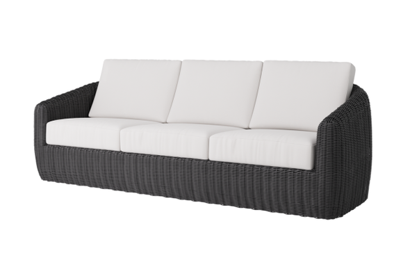 Ebel Boulevard all weather wicker outdoor patio or porch seating sofa in coal