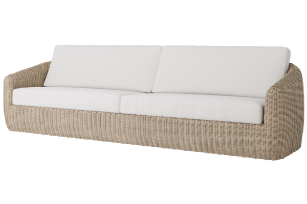 Ebel Boulevard all weather wicker outdoor patio or porch seating XL Sofa in barley