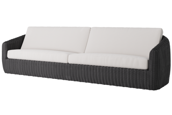 Ebel Boulevard all weather wicker outdoor patio or porch seating XL sofa in coal