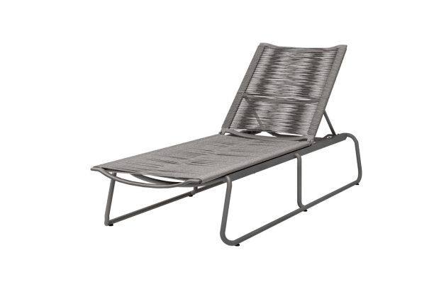 Ebel Cabana Aluminum Eco-Weave Cushionless Outdoor Pool Furniture Fog and Graphite Finish