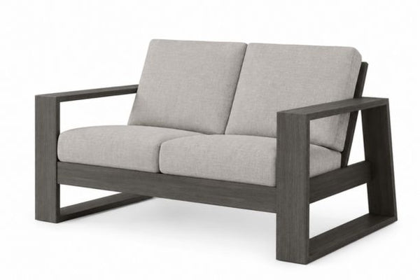 Ebel Novara Loveseat Outdoor Aluminum Furniture Smoke Finish
