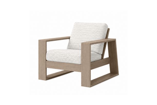 Ebel Novara Outdoor Aluminum Patio Seating Club Chair in Flax Finish