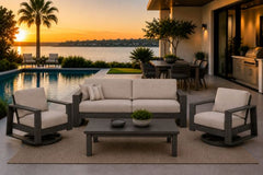 Novara Swivel Club Chair - Smoke