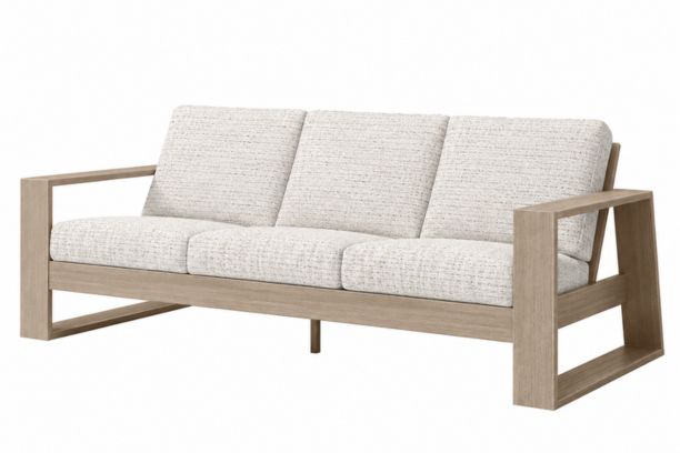 Ebel Novara Outdoor Aluminum Sofa Flax Finish