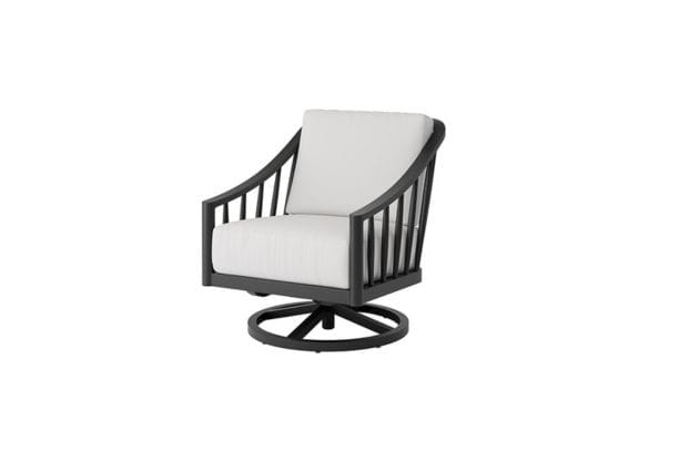 Ebel Palazzo Aluminum Swivel Chair Onyx