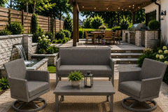 SIENA 4 PIECE SEATING SET - Love Seat, 2 Swivel Chairs and Coffee Table