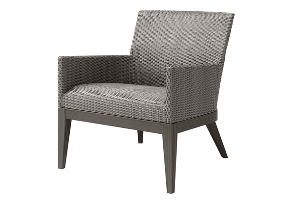 Ebel Siena Outdoor Patio Furniture Seating Aluminum All Weather Wicker Club Chair Front Fog Smoke