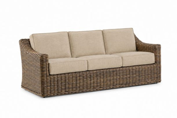 Erwin and Sons Miramar All Weather Wicker Outdoor Patio Furniture Sofa with Sunbrella Cushions