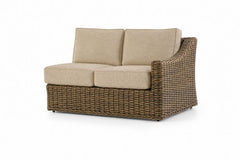 Erwin and Sons Miramar All Weather Wicker Outdoor Patio Seating Right Arm Sectional Loveseat with Sunbrella Cushions