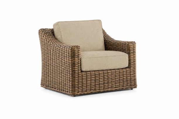 Erwin and Sons Miramar All Weather Wicker Patio Seating Club Chair with Sunbrella Cushions