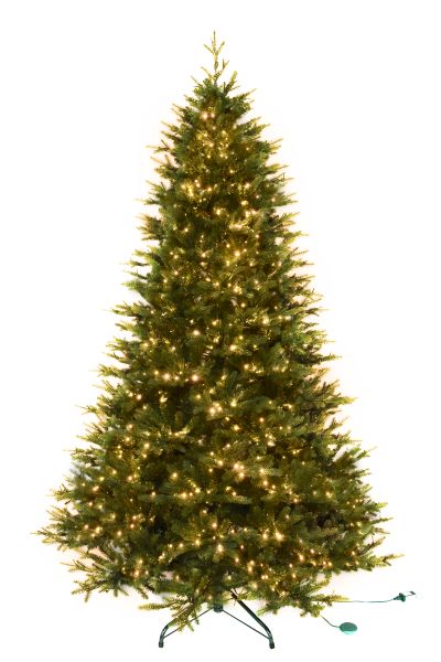 Glenhaven Home and Holiday Artificial Christmas Tree 7.5 foot Multi Function LED Lights Remote Controlled Warwick Spruce White Twinkle 