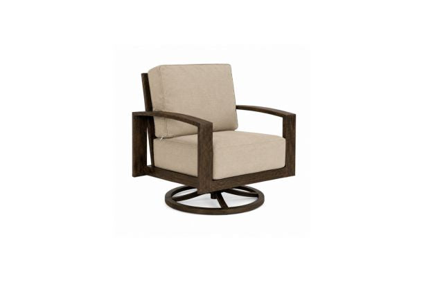 Patio Renaissance Prestige Casual Trellis Aluminum Outdoor Patio Seating Swivel Rocker with Sunbrella Cushions