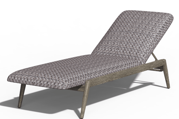 Provence Gia Aluminum All Weather Wicker Outdoor Patio Poolside Lounging Chaise Built in Cushion