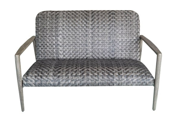 Provence Gia Aluminum All Weather Wicker Outdoor Patio Seating Love Seat Built in Cushion