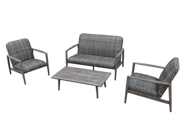 Provence Gia Aluminum Aluminum All Weather Wicker Outddoor Patio Seating Sofa Club Chair Coffee Table Built in Cushion