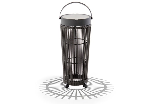Rope and aluminum 20 inch Solar Outdoor Lantern with Remote 