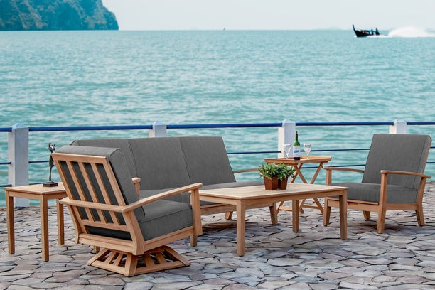 Windrift Teak Outdoor Patio Seating Grade A Indonesian Sofa Swivel Club Chair Reclining Club Chair Collection