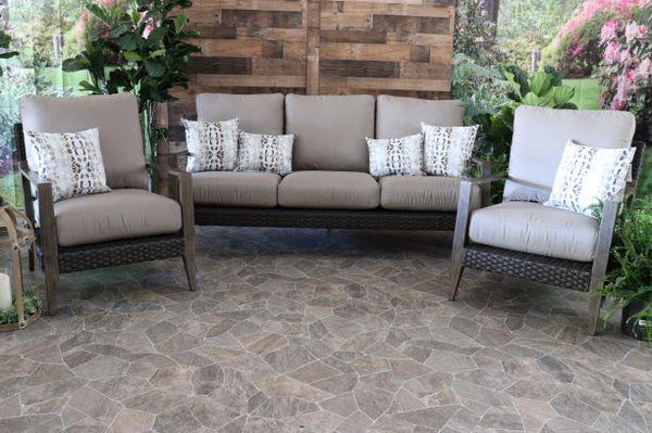 alfresco home cedarbrook aluminum wicker accents outdoor sunbrella seating sofa club chairs