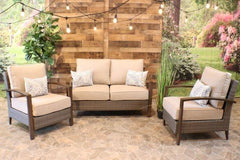 KENNET 3 PIECE SEATING SET -  Love Seat and 2 Club Chairs