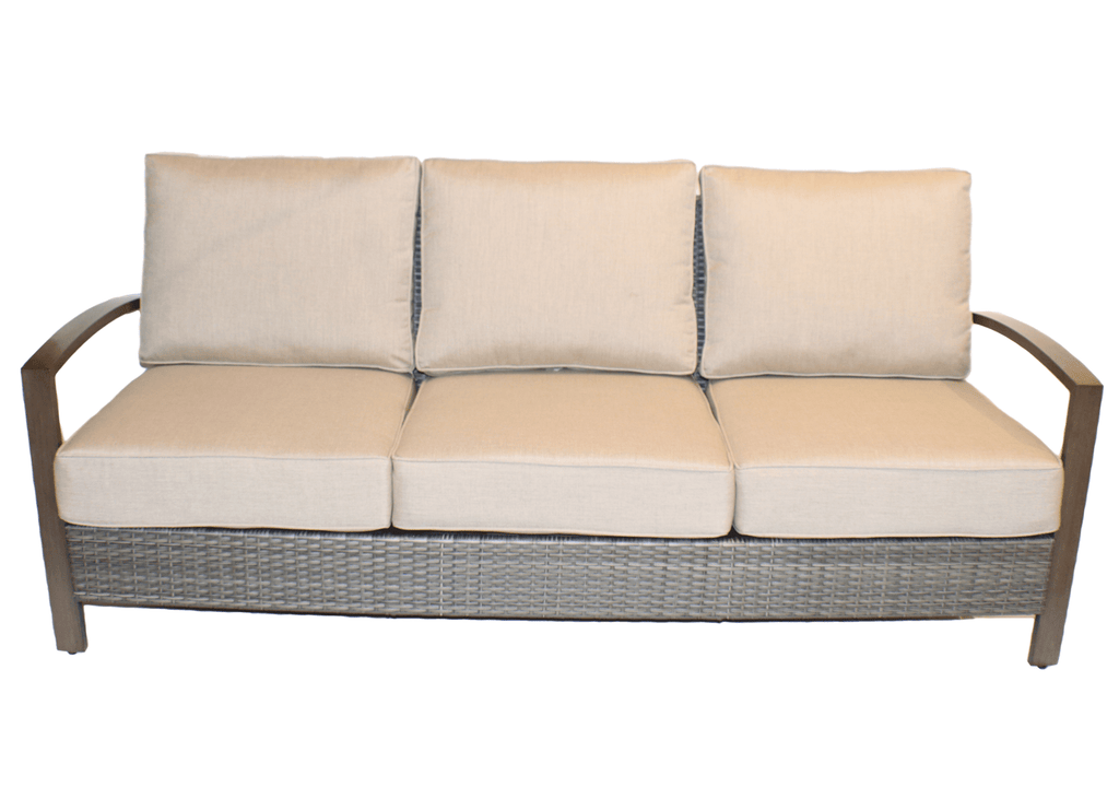alfresco home kennet cast aluminum wicker sofa