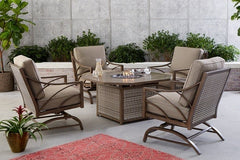 POTOMAC 5 PIECE SEATING SET - Gas Fire Pit and 4 Spring Chairs